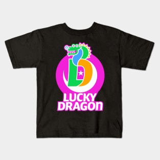 Lucky Dragon on Pink Kids T-Shirt